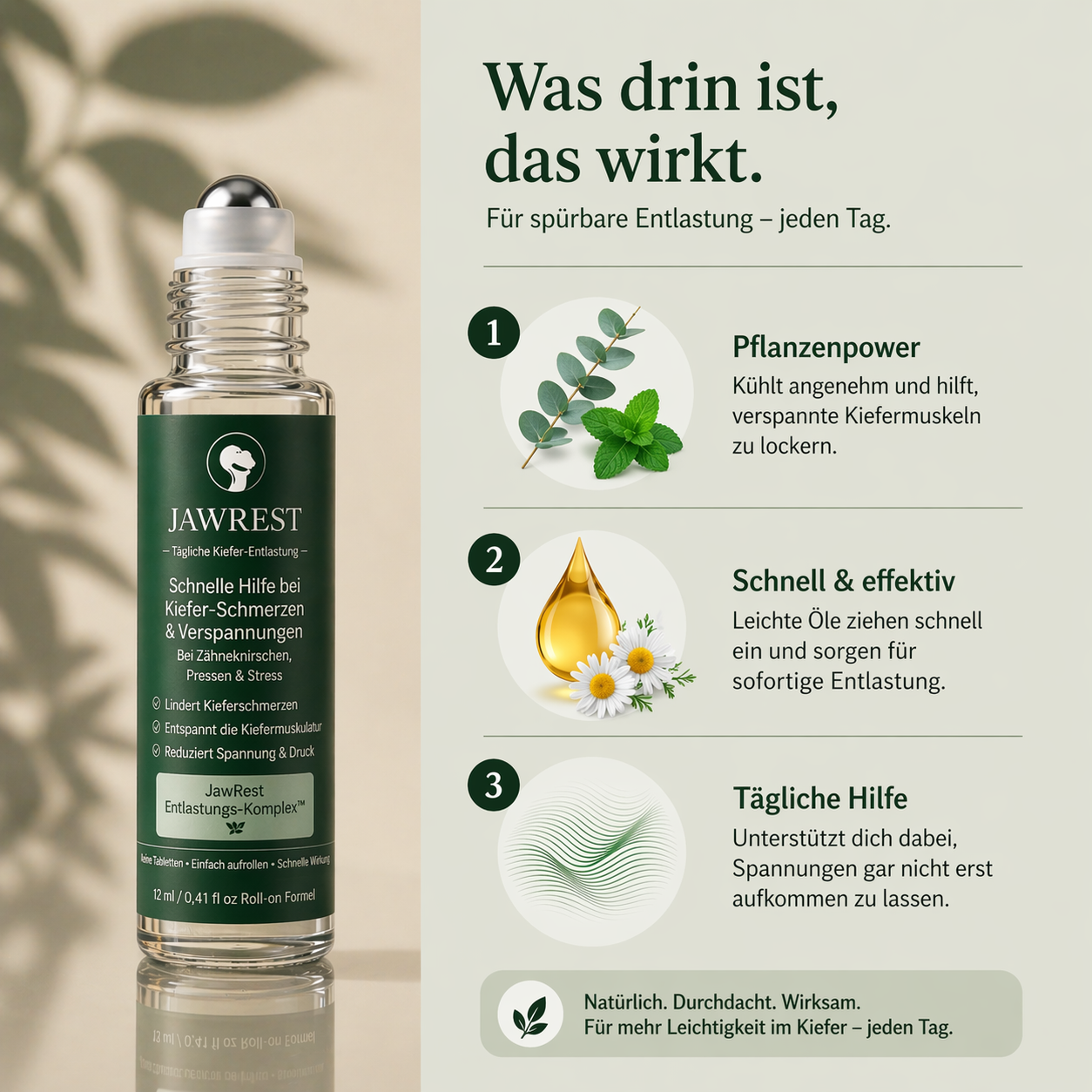 JawRest Daily™ – Die erste Schnellhilfe-Formel bei Kieferspannung & Bruxismus