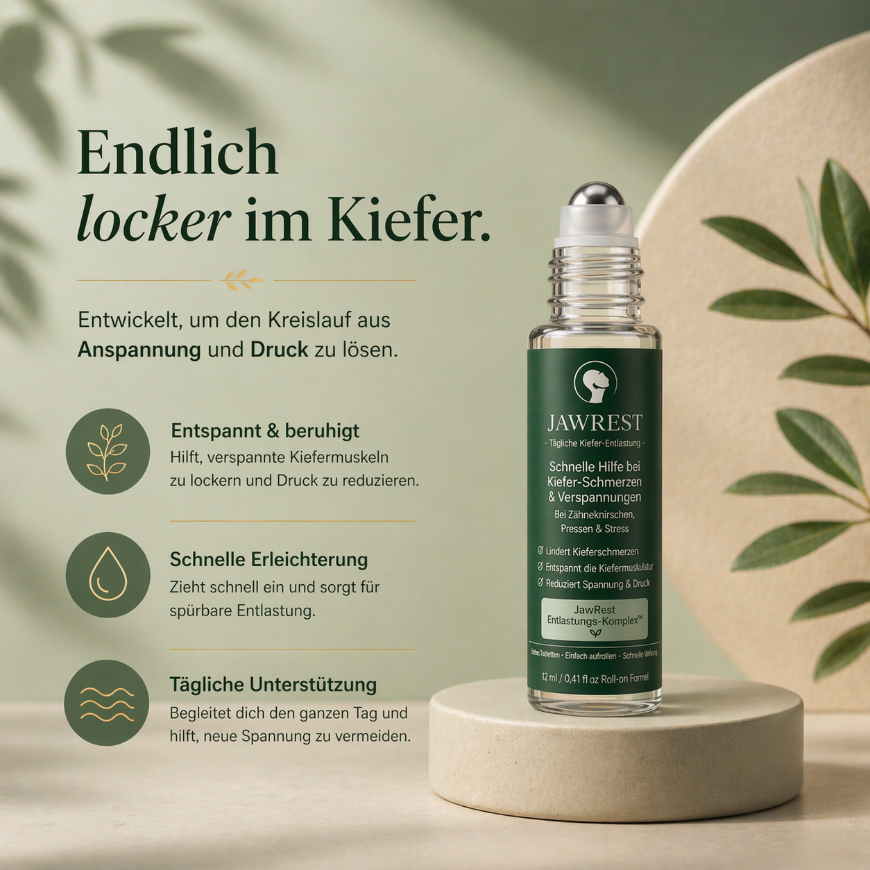 JawRest Daily™ – Die erste Schnellhilfe-Formel bei Kieferspannung & Bruxismus